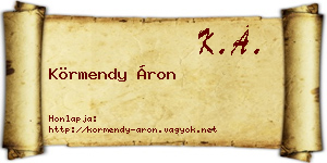 Körmendy Áron névjegykártya