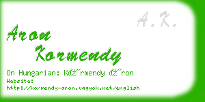 aron kormendy business card